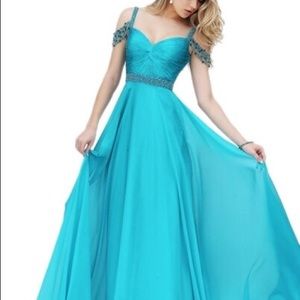 Sherri Hill 50086 Prom Dress Aqua Size 16